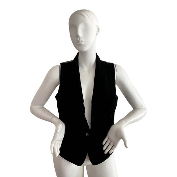 J. Jill Velvet Sleeveless Vest Black MP - Picture 1 of 9
